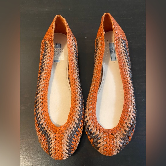 Prada Woven Leather Flats, Huarache Ballet Flats, Size 39=US9 - Picture 1 of 8